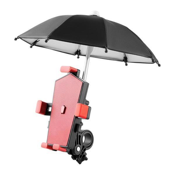 自転車用携帯電話ホルダー ハンドルバー用アクセサリー 携帯電話ホルダー オートバイ用 レッド 傘付き