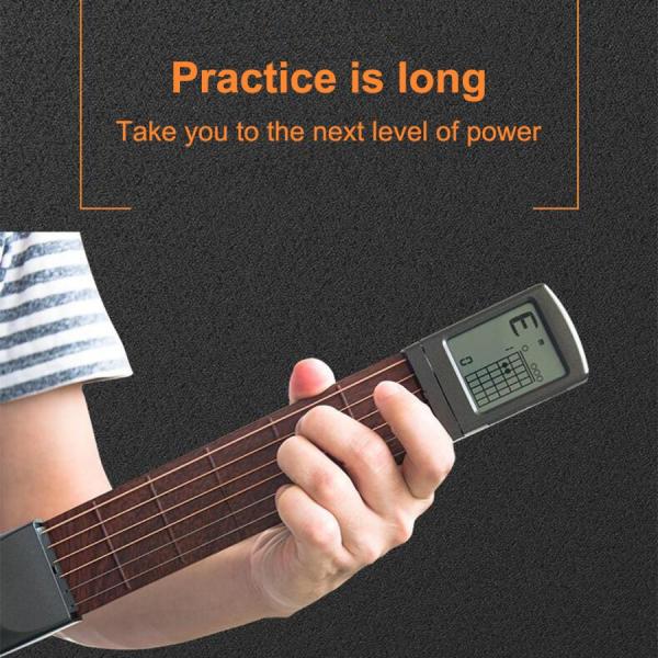 ポケットギター弦練習ツール.ポータブル用トレーナー初心者w/回転可能な和音チャート画面