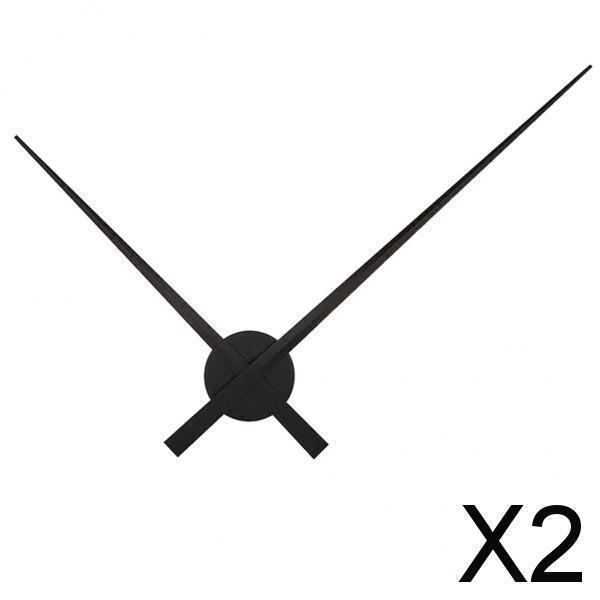 2x3D時計の針、DIY大型時計の針針壁時計アートの装飾黒