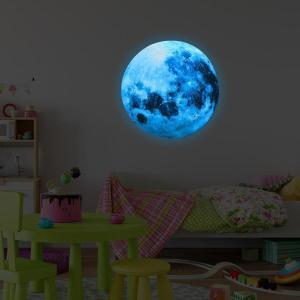 子供の寝室の青のための満月の壁のステッカー天文学スペースをテーマにしたデ｜eriistore