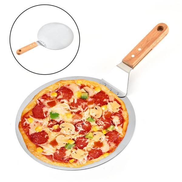 ピザの皮ピザスパチュラパドル、木製ハンドル、ピザの皮ステンレス鋼、簡単な収納ピザの皮、簡単な吊り下げ...