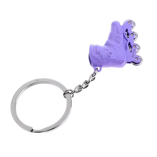 ミニ 高品質 金属 キーチェン キーリング キーバックル ペンダント 全6色 - 紫