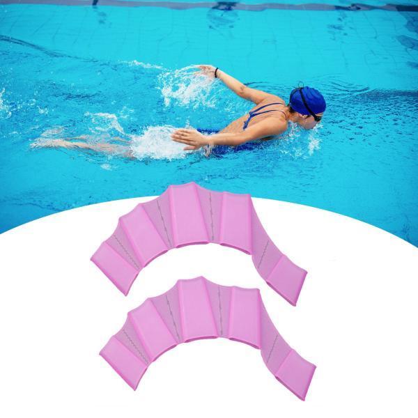 水泳用ハンドフィン 水かき付き水泳手袋 ダイビング 水泳 水中運動用 ピンク S キッズ