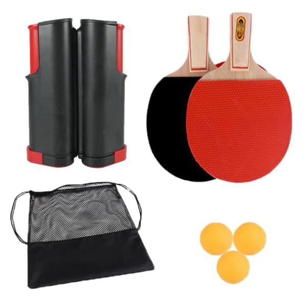卓球セット 卓球 ラケット 伸縮ネット ボール 卓球台 収納バッグ付き 卓球ゲームキット アウトドア