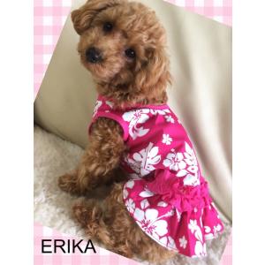 格安お買い得 かわいい 犬服ハワイ製 花柄 アロハ ワンピースXS,S