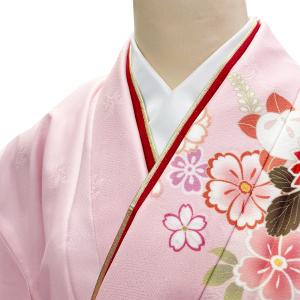 重ね衿 伊達衿 No.07 ゴールド 牡丹色 チェリーピンク 留めピン付き