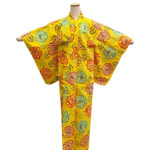 子供 作り帯 付け帯 結び帯 No.52 朱色 オレンジ 鞠柄 Mサイズ 中