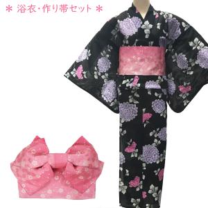 浴衣 作り帯 セット 女性用 No.62 綿絽 ...の商品画像