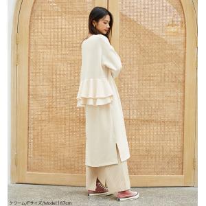 裏起毛 ロングパーカー ダンボールニット バッ...の詳細画像4