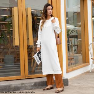 リブパンツ フレアリブパンツ 前スリットパンツ...の詳細画像5