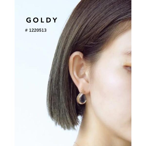 1220513【現品限り】GOLDY ゴールディ 1220513 クリア×メタルドロップピアス