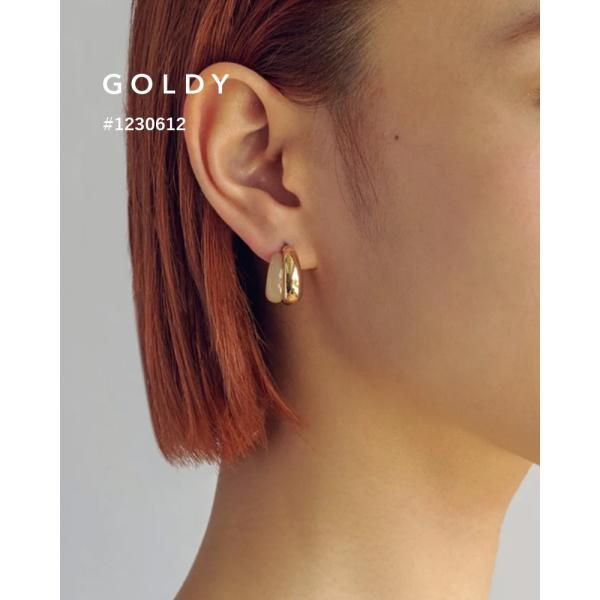 GOLDY ゴールディ 1230612 マーブル レジン × メタル ライン ピアス