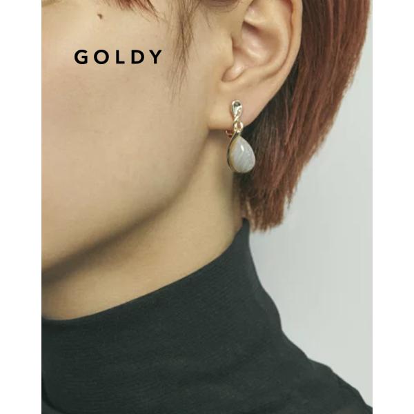 GOLDY ゴールディ 1230903 ツイスト フレーム x マーブル ドロップ ピアス 2