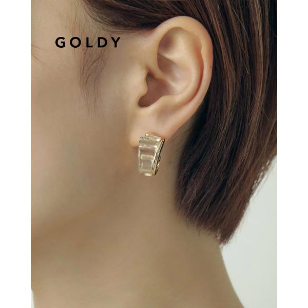 GOLDY ゴールディ 1240305 スワール クリア カラー ピアス