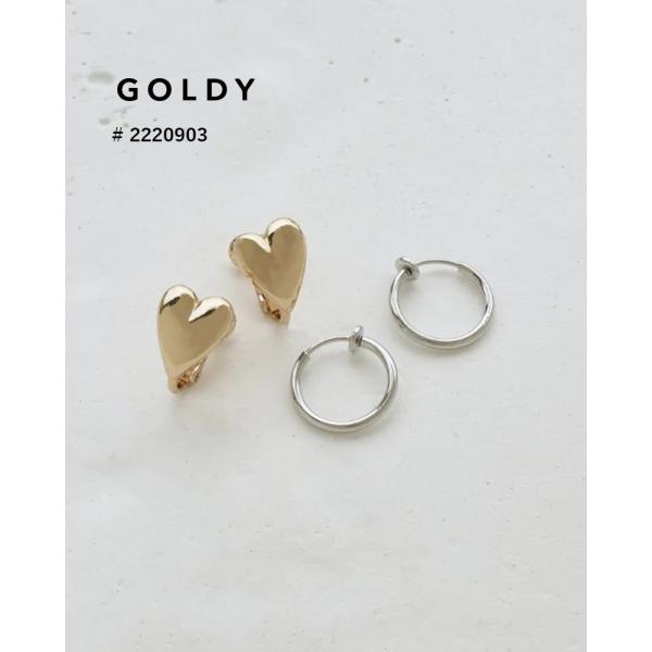 【セール】GOLDY ゴールディ 2220903 ハート &amp; ミニマル ライン セット イヤリング