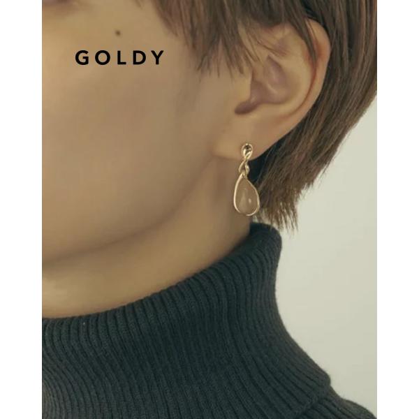 GOLDY ゴールディ 2230903 ツイスト フレーム x マーブル ドロップ イヤリング 2