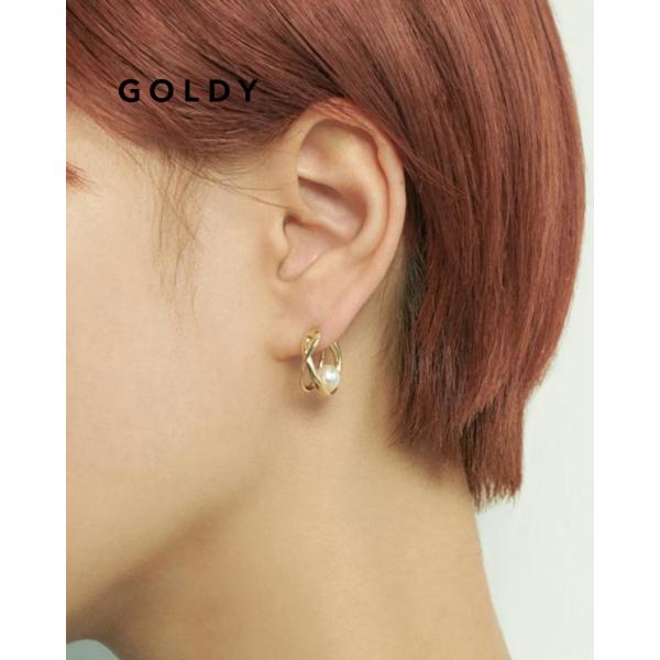 GOLDY ゴールディ 2230905 クロス ライン パール セット イヤリング
