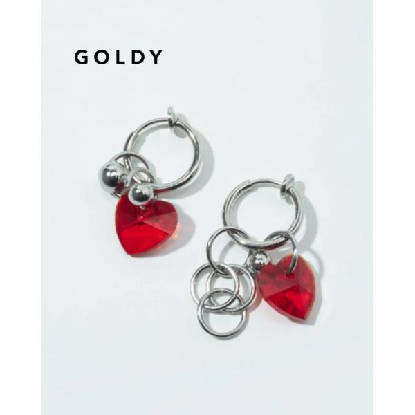 GOLDY ゴールディ 2240703 シマー ハート チャーム イヤリング