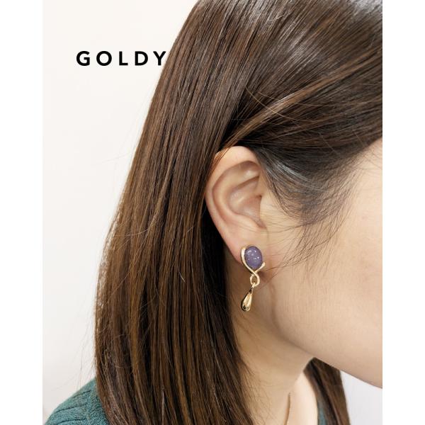 GOLDY ゴールディ 2240706 カラーストーンツイストイヤリング