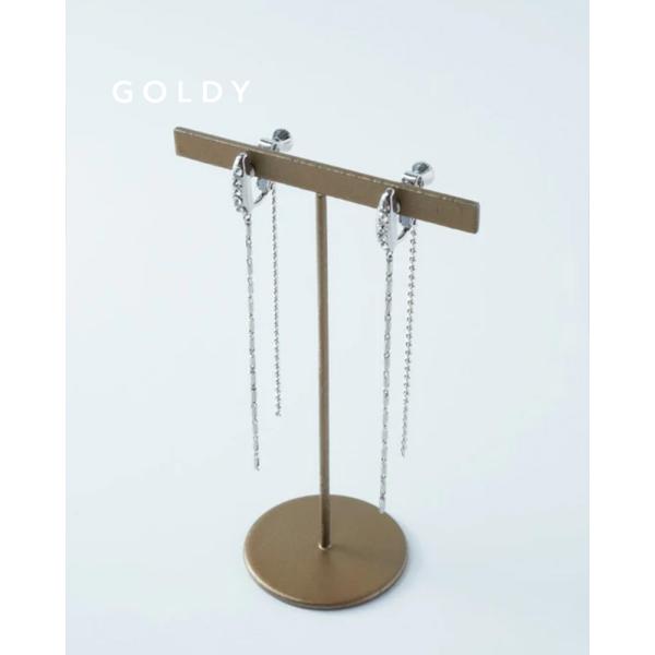 【現品限り】GOLDY ゴールディ 2240908 ダブル ライン チェーン ビジュー ロング イヤ...