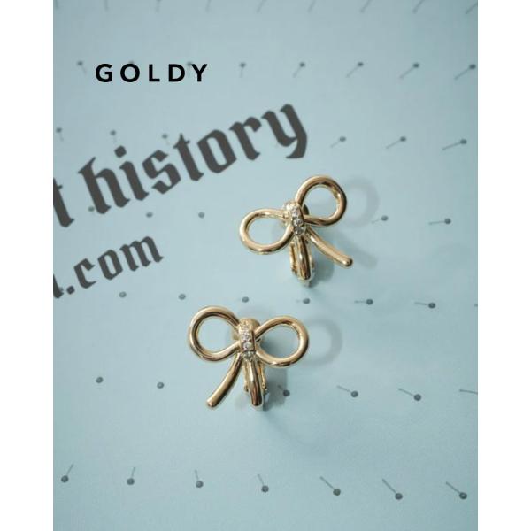 GOLDY ゴールディ 2250606 ビジュー レーン リボン イヤリング