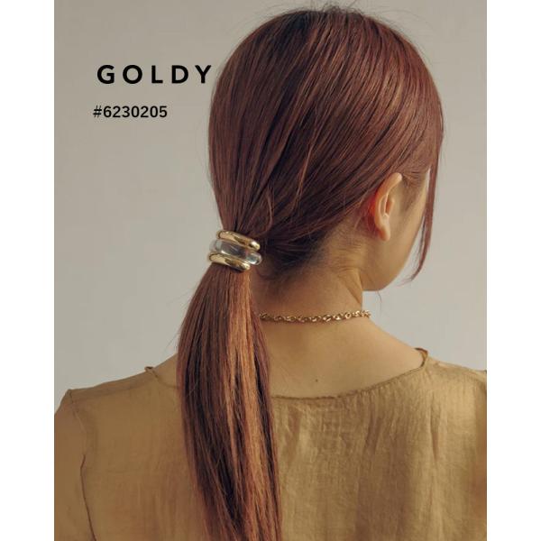 【セール】GOLDY ゴールディ 6230205 ダブル ライン メタル × クリア ヘアカフ