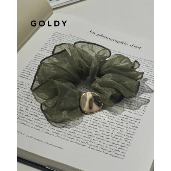 GOLDY ゴールディ 6260306 メタル プレート シアー ビッグ シュシュ