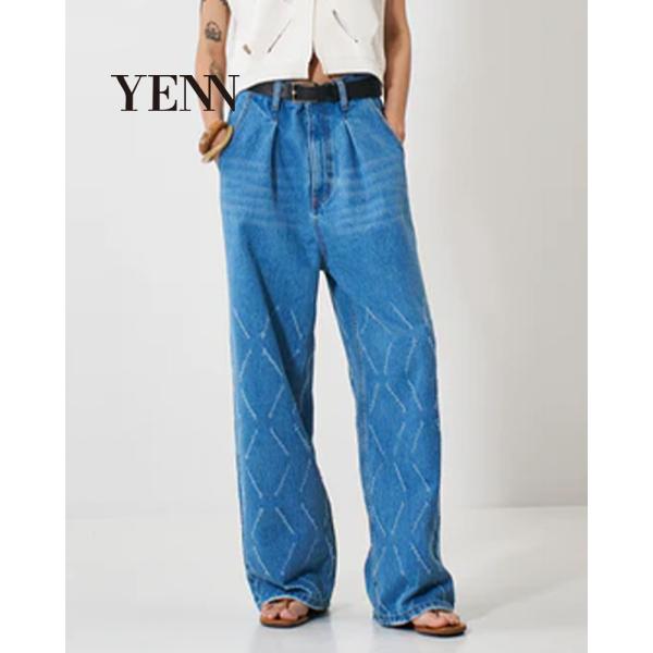 YENN イエン y261-31001 LASER CUT WIDE DENIM レザーカットワイド...