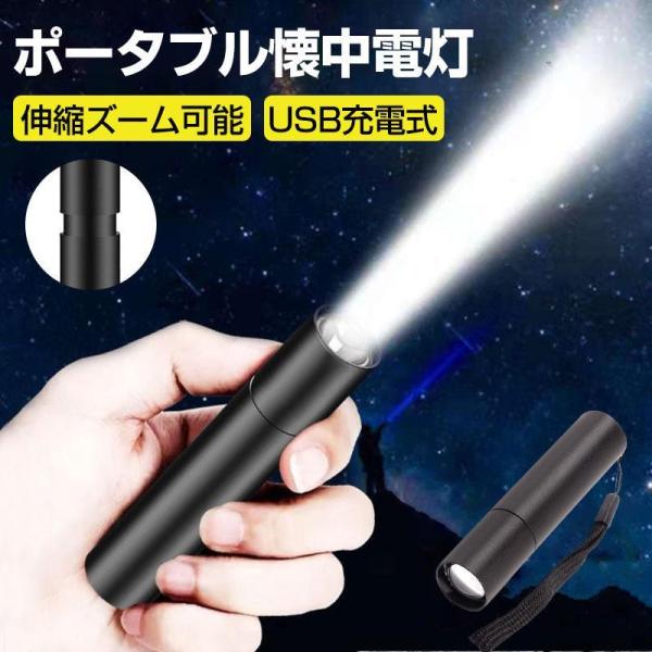 ライト 懐中電灯 小型 ミニ懐中電灯 ミニライト 携帯ライト ポータブルライト USB充電式 ハンデ...