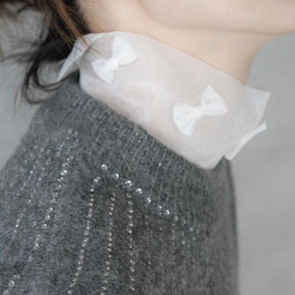 付け襟オーガンジーリボンカラー