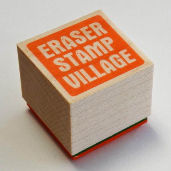 ラバースタンプ けしごむはんこヴィレッジ ロゴ オレンジ