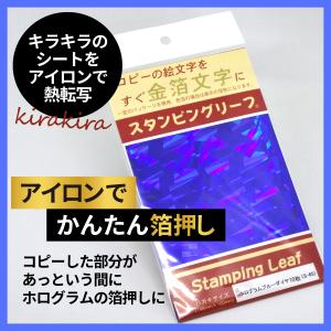 アイロンプリント スタンピングリーフ ホログラムブルーダイヤ10枚