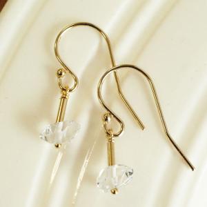 NY産 ハーキマーダイヤモンド フックピアス K...の商品画像