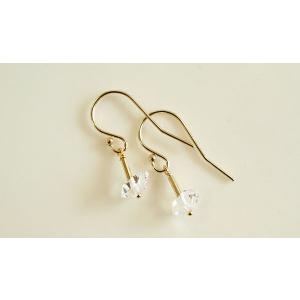 NY産 ハーキマーダイヤモンド フックピアス ...の詳細画像1