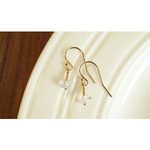 NY産 ハーキマーダイヤモンド フックピアス ...の詳細画像2