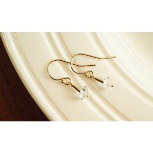 NY産 ハーキマーダイヤモンド フックピアス ...の詳細画像3