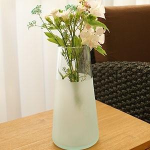 花瓶 ガラス フラワーベース 北欧 ツートン A-L おしゃれ 大型 大きい 丸型 シンプル アジア...