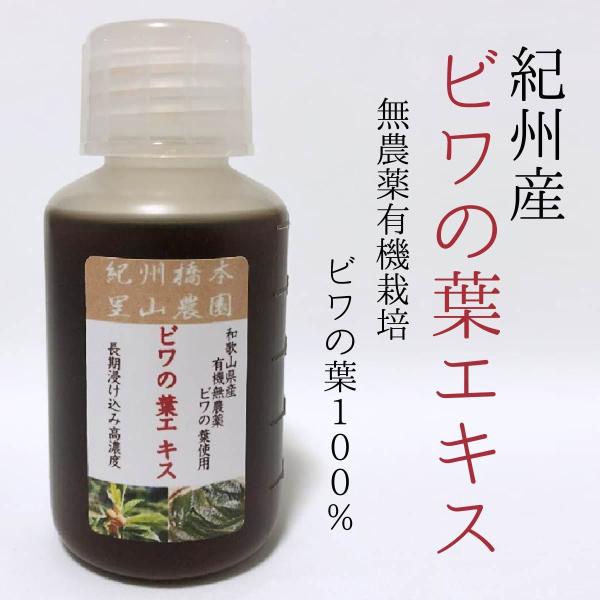 紀州産 ビワの葉エキス 100ml 和歌山県産 無農薬有機栽培 ビワの葉100% 琵琶 国産