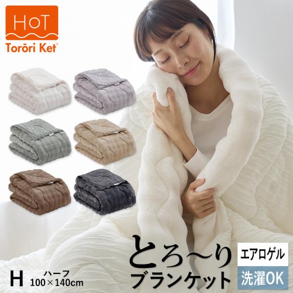 ホット とろーりケット ハーフ 毛布 ブランケット あったか 洗える 正規 秋 冬 エアロゲル モコ...