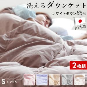 2枚組 1枚あたり6,490円 羽毛肌掛け布団 ダウンケット シングル ウォッシャブル ホワイトダウン85％ 洗える ダックダウン 夏用 日本製 京｜esaki210y