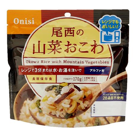 【単品】80g尾西のレンジ＋（プラス）山菜おこわ