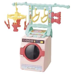リアルな洗たくき＆変身ランドリーラック ぽぽちゃんのランドリールームおもちゃ こども 子供 女の子 人形遊び 小物 2歳