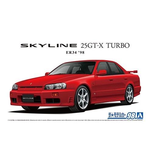 アオシマ ニッサン ER34 スカイライン 25GT-X ターボ ’98 1／24 【ザ☆モデルカー...