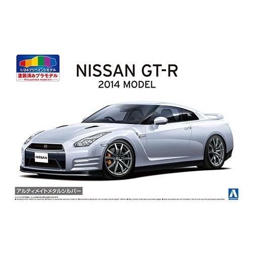 アオシマ ニッサン R35 GT-R ’14 アルティメイトメタルシルバー 【1／24 プリペイント...