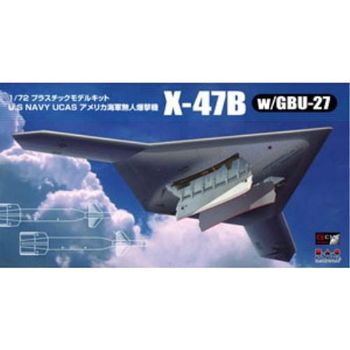 1／72 アメリカ海軍 無人爆撃機 X-47B w／GBU-27 【AC-12】 (プラスチックモデ...
