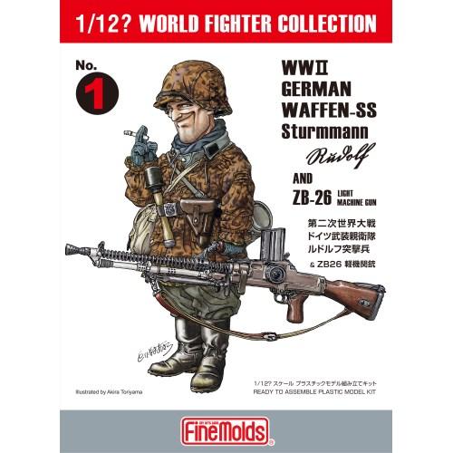 1／12？ ワールドファイターコレクション ドイツ武装親衛隊兵士 ルドルフ突撃兵 ＆ ZB-26軽機...