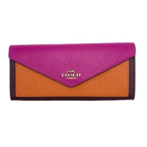 コーチ ★COACH★ ソフト ウォレット カラーブロック ハイビスカス マルチ 長財布 12122 B4PW7｜eseight