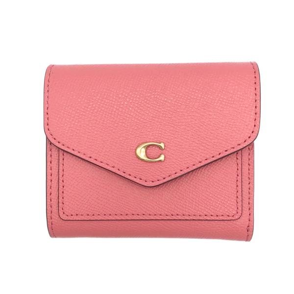 コーチ ★COACH★ クロスグレイン レザー ウィン スモール ウォレット キャンディーピンク 三...