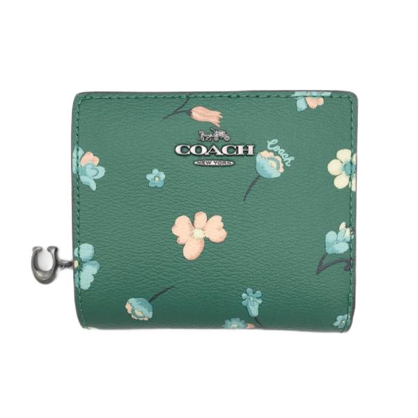 コーチ ★COACH★ スナップ ウォレット ウィズ ミスティカル フローラル プリント グリーン ...