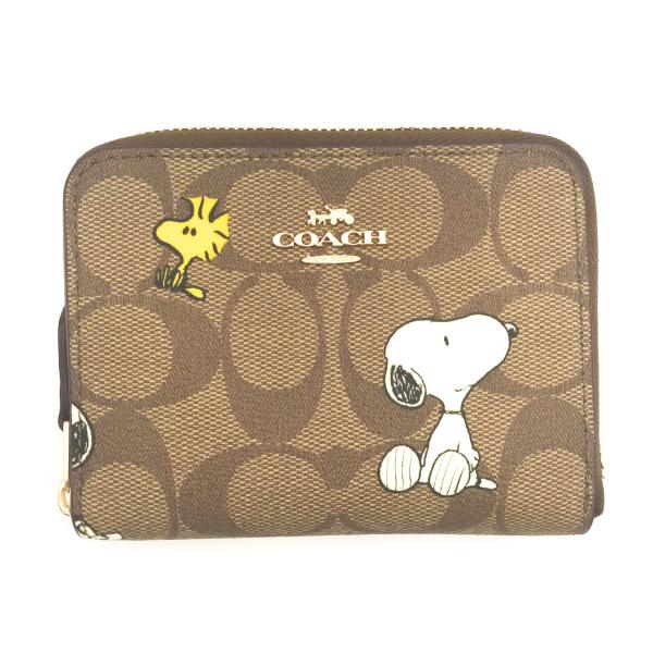 コーチ 財布 ★COACH★ スモール ジップ アラウンド ウォレット シグネチャー スヌーピー ウ...